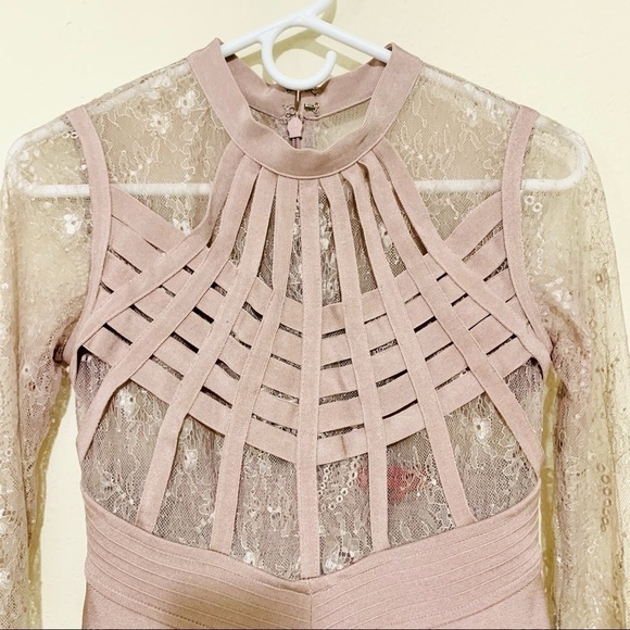 WOW COUTURE olive bandage lace dress size S women - Picture 6 of 10